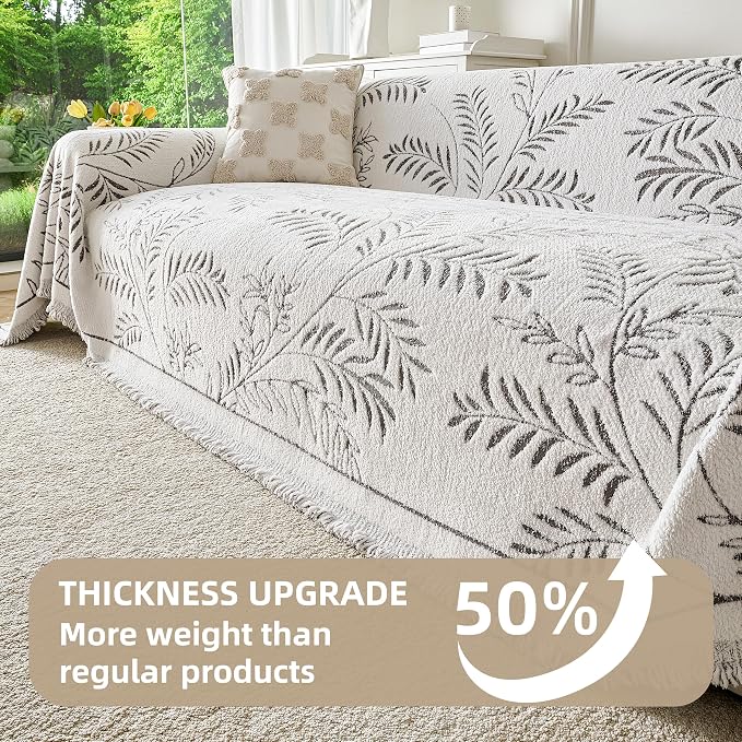 Couch Cover for Dogs Washable Sofa Cover, Sectional Couch Covers, Sofa Covers for 2 Cushion Couch, Non Slip Stripe Sofa Slipcovers Furniture Protector (Eucalyptus Brown 71x150) - Image 5
