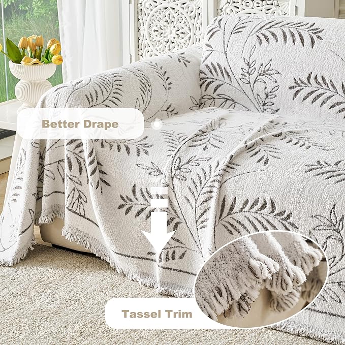 Couch Cover for Dogs Washable Sofa Cover, Sectional Couch Covers, Sofa Covers for 2 Cushion Couch, Non Slip Stripe Sofa Slipcovers Furniture Protector (Eucalyptus Brown 71x102) - Image 4