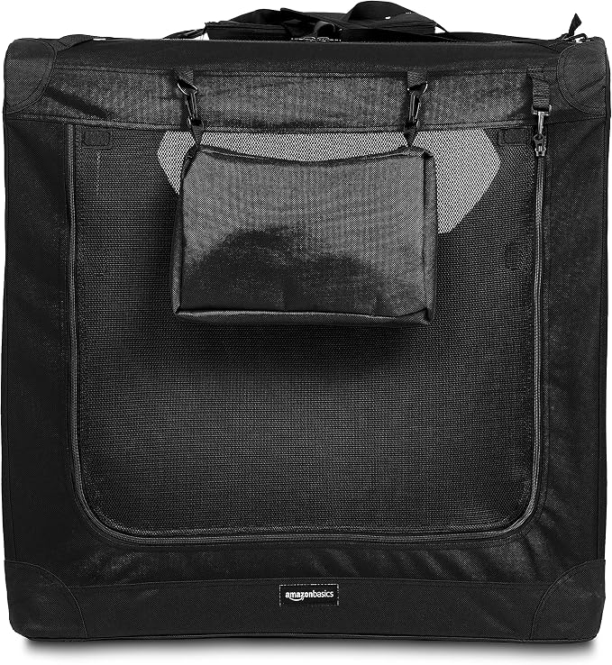 Amazon Basics Folding Portable Soft Pet Dog Crate Carrier Kennel, 42 x 31 x 31 inches, Black - Image 2