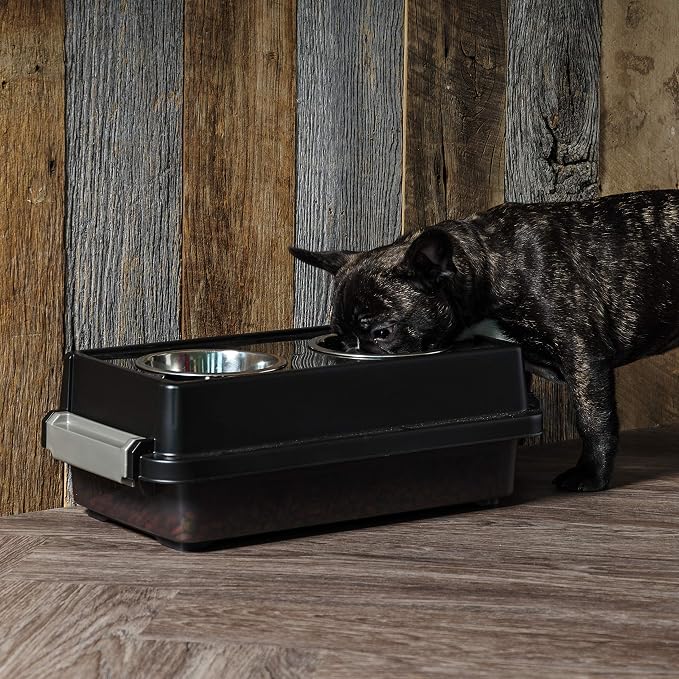IRIS USA Elevated Dog Bowls 6" H, up to 5 lb Storage, Black, Made in USA | Comes with 4 Stainless Steel Bowls (16 oz), Elevated Feeder, Reduce Strain, Perfect for Camping & Outdoors - Image 7