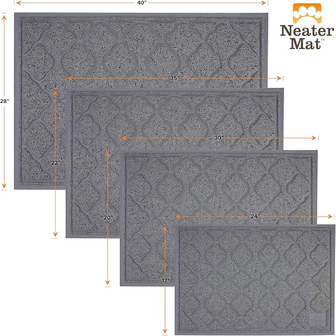 Neater Pets Neater Mat Cat Litter Mat, Thick & Durable Cat Mat for Litter Box, Trapper Pad Catches Mess to Protect Indoor Floors, Soft on Kitty Paws, Anti-Skid Grip Backing, Easy to Clean, Charcoal - Image 9