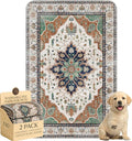 Washable Pee Pads for Dogs,Great Urine Absorbent Reusable Puppy Training Pads,Waterproof,Leak-Proof & Non-Slip Potty Pads for Whelping,Crate,Playpen,Bed.(Dark Teal Floral,24"x36") by Peepads