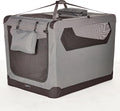 Amazon Basics Portable Foldable Soft Pet Dog Crate Carrier Kennel with Mesh Windows, Ventilation, Pockets for Large Dogs, 42 x 31 x 31 inches, Grey by AmazonBasics