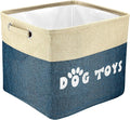 PET ARTIST Dog Toy Basket, Large Collapsible, Navy Blue, L:15"x13"x12" | Dog Toy Bin Box, Comfortable Handles, Large Pet Toy Storage Organizer, For Accessories, Toys, Coat & Clothing, Blanket Leash by PETARTIST