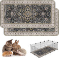 Washable Guinea Pig Pee Pads,Absorbent Reusable Guinea Pig Cage Liners,Waterproof,Leak-Proof & Non-Slip Potty Pads for Small Animals Rabbit Hamster Rat.(Black Floral,24"x48") by Peepads