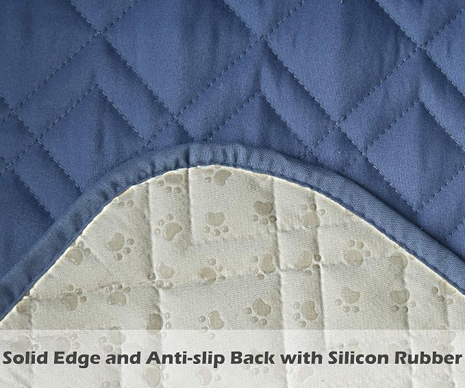 Ameritex Couch Sofa Slipcover 100% Waterproof Nonslip Quilted Furniture Protector Slipcover for Dogs, Children, Pets Sofa Slipcover Machine Washable (Blue, 78") - Image 4