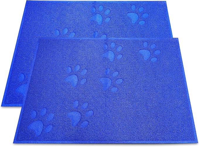 Andalus Small Cat Litter Mat, Pack of 2 - Waterproof, Non-Slip & Easy to Clean Cat Litter Box Mat for Extra Efficient Pet Litter-Trapping, Blue (15.75” X 11.75”) - Image 8