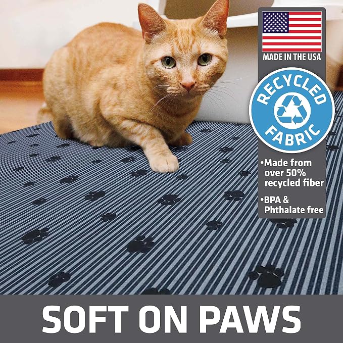 Drymate Cat Litter Box Mat, Litter Trapping Mat, Gray, 20x28 | Waterproof, Urine-Proof, Absorbent, Machine Washable, Soft on Paws, Contains Mess, Protects Floors, Kitten Supplies, USA Made - Image 4