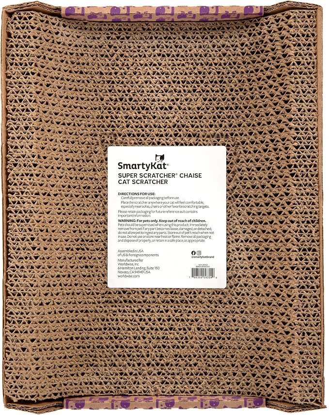 SmartyKat Super Scratcher Chaise Corrugated Cat Scratcher, Catnip Infusion Technology - Brown, One Size - Image 4