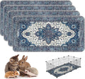 4PACK Washable Guinea Pig Pee Pads,Absorbent Reusable Guinea Pig Cage Liners,Waterproof,Leak-Proof & Non-Slip Potty Pads for Small Animals Rabbit Hamster Rat.(Dark Navy Floral,24"x48") by Peepads