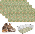 4PACK Washable Guinea Pig Pee Pads,Absorbent Reusable Guinea Pig Cage Liners,Waterproof,Leak-Proof & Non-Slip Potty Pads for Small Animals Rabbit Hamster Rat.(Green Floral Flat,24"x48") by Peepads