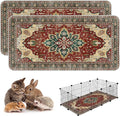 Washable Guinea Pig Pee Pads,Absorbent Reusable Guinea Pig Cage Liners,Waterproof,Leak-Proof & Non-Slip Potty Pads for Small Animals Rabbit Hamster Rat.(Red Forest Floral,24"x48") by Peepads