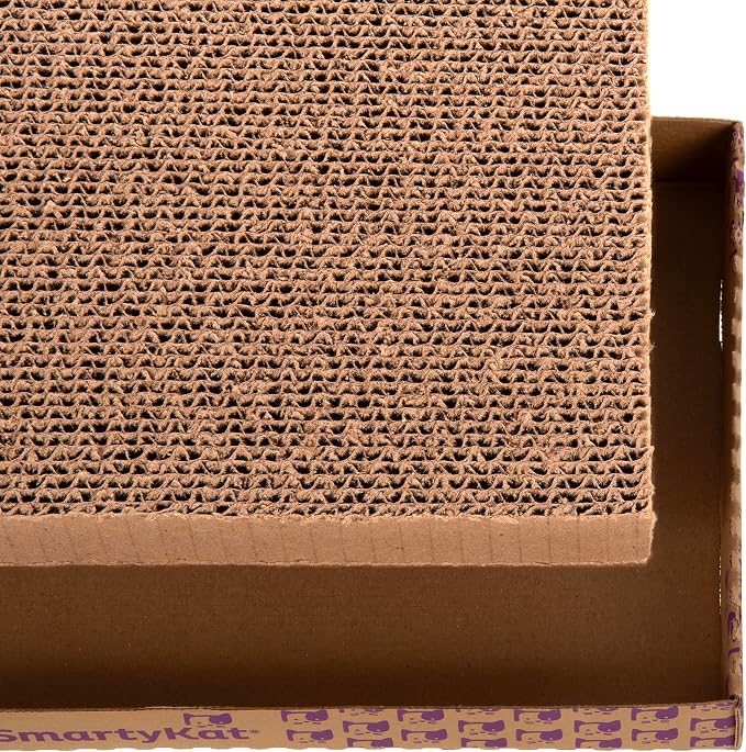 SmartyKat Super Scratcher+ Double Wide with Catnip Infusion Technology Corrugate Cat Scratch Pad, Reversible - Image 6