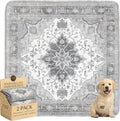 Washable Pee Pads for Dogs,Great Urine Absorbent Reusable Puppy Training Pads,Waterproof,Leak-Proof & Non-Slip Potty Pads for Whelping,Crate,Playpen,Bed.(Gray Floral,36"x36") by Peepads