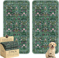 Washable Pee Pads for Dogs,Great Urine Absorbent Reusable Puppy Training Pads,Waterproof,Leak-Proof & Non-Slip Potty Pads for Whelping,Crate,Playpen,Bed.(Midnight Garden Floral,36"x72") by Peepads