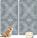 nunubaby 4PACK Washable Pee Pads for Dogs, Stylish, Non-Slip and Leak-Proof Pee Pads. Reusable Potty Pads for Dogs for Crates and Floors.(Blue/Multi,24" x48" ) by Nunubaby