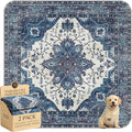 Washable Pee Pads for Dogs,Great Urine Absorbent Reusable Puppy Training Pads,Waterproof,Leak-Proof & Non-Slip Potty Pads for Whelping,Crate,Playpen,Bed.(Dark Navy Floral,54"x54") by Peepads