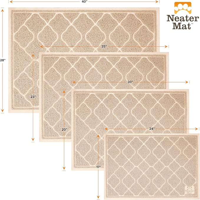Neater Pets Neater Mat Cat Litter Mat, Thick & Durable Cat Mat for Litter Box, Trapper Pad Catches Mess to Protect Indoor Floors, Soft on Kitty Paws, Anti-Skid Grip Backing, Easy to Clean, Beige - Image 9