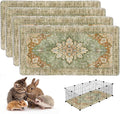 4PACK Washable Guinea Pig Pee Pads,Absorbent Reusable Guinea Pig Cage Liners,Waterproof,Leak-Proof & Non-Slip Potty Pads for Small Animals Rabbit Hamster Rat.(Green Floral,24"x48") by Peepads