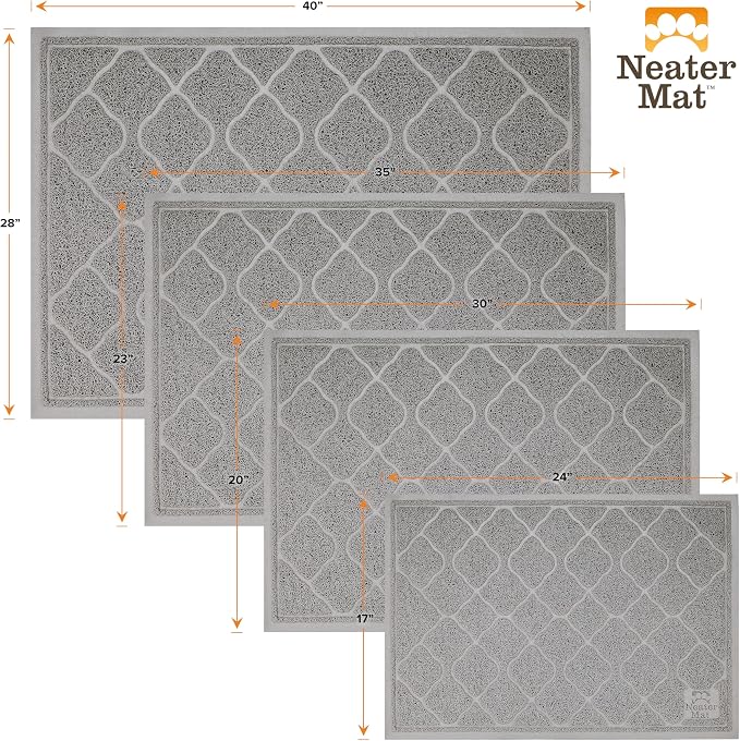Neater Pets Neater Mat Cat Litter Mat, Thick & Durable Cat Mat for Litter Box, Trapper Pad Catches Mess to Protect Indoor Floors, Soft on Kitty Paws, Anti-Skid Grip Backing, Easy to Clean, Grey - Image 9