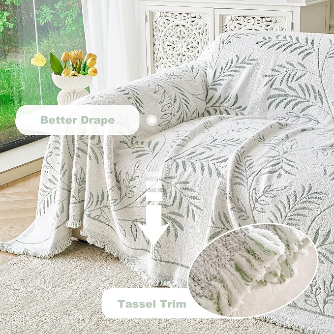 Couch Cover for Dogs Washable Sofa Cover, Sectional Couch Covers, Sofa Covers for 2 Cushion Couch, Non Slip Stripe Sofa Slipcovers Furniture Protector (Eucalyptus Green 71x150) - Image 4