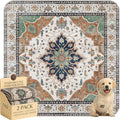 Washable Pee Pads for Dogs,Great Urine Absorbent Reusable Puppy Training Pads,Waterproof,Leak-Proof & Non-Slip Potty Pads for Whelping,Crate,Playpen,Bed.(Dark Teal Floral,36"x36") by Peepads