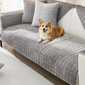 Couch Cover for Dogs,Velvet Non-Slip Couch Covers for Sofa Washable | Fuzzy Sofa Slipcovers Armrest Headrest, Furniture Protector for Dogs, L Shaped Sectional Cover Grey, 36"X36" (Only 1 Pcs) by KaviKon