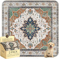 Washable Pee Pads for Dogs,Great Urine Absorbent Reusable Puppy Training Pads,Waterproof,Leak-Proof & Non-Slip Potty Pads for Whelping,Crate,Playpen,Bed.(Dark Teal Floral,48"x48") by Peepads