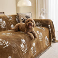 Couch Cover for Dogs Washable Sofa Cover, Sectional Couch Covers, Sofa Covers for 2 Cushion Couch, Non Slip Stripe Sofa Slipcovers Furniture Protector (Floral ‌Brown 91x102) by Unknown