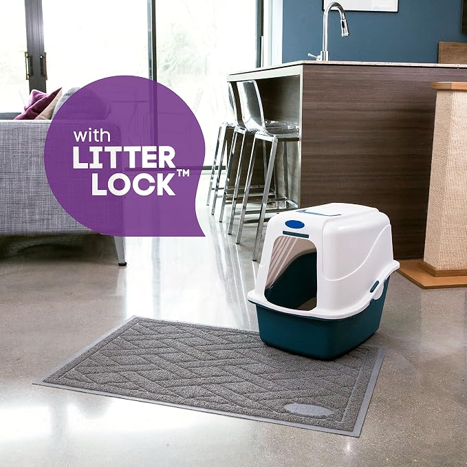 Pawkin Cat Litter Mat, Patented Design with Litter Lock Mesh, Extra Large, Durable, Easy to Clean, Soft, Fits Under Litter Box, Litter Free Floors, Gray - Image 5